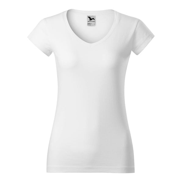 Tricou V-Neck Femei Personalizat Tshirt TextileDivision Alb S