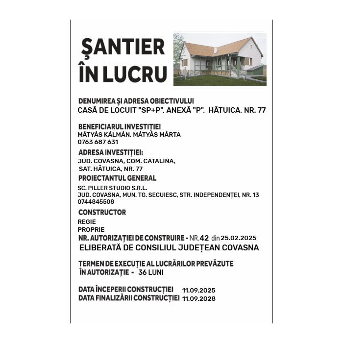 Panou şantier în lucru