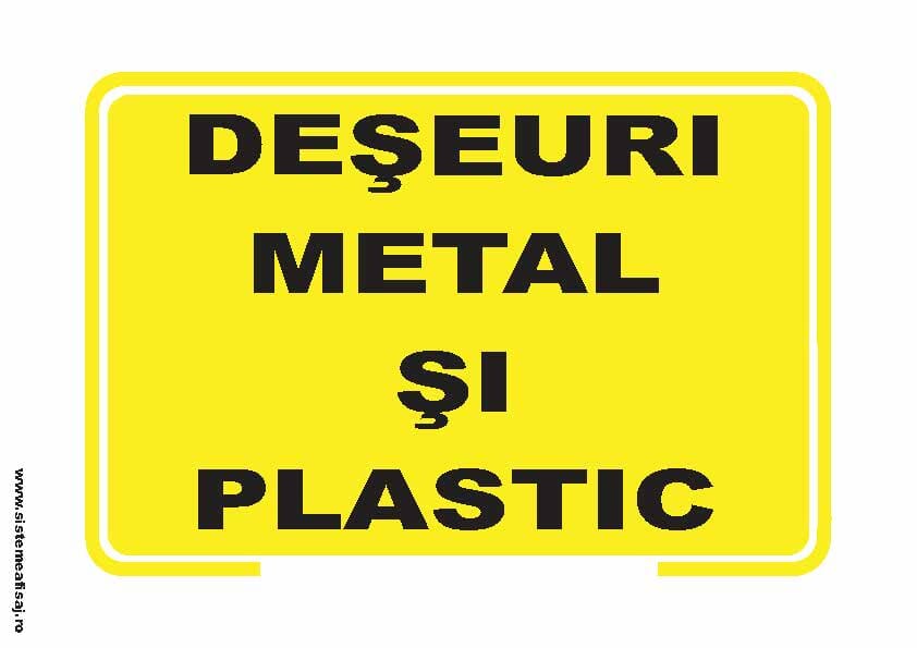 Semn Indicator Deseuri Metal Si Plastic PrintCenter.ro Shop 