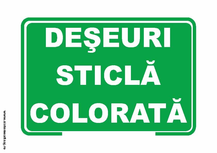 Semn Indicator Deseuri Sticla Colorata PrintCenter.ro Shop 
