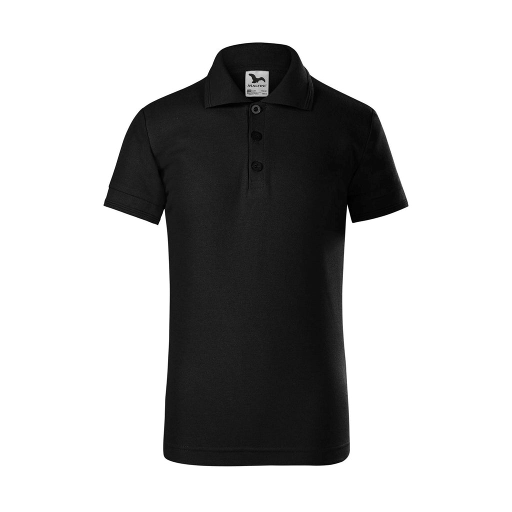 Tricou Polo Pique Copii Personalizat Tshirt TextileDivision Negru 110 cm/4 ani