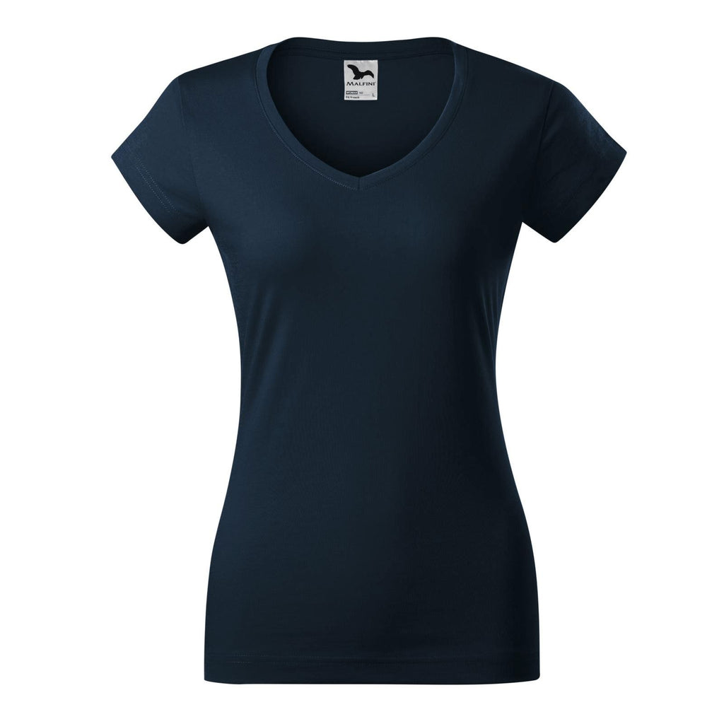 Tricou V-Neck Femei Personalizat Tshirt TextileDivision Albastru Marin S