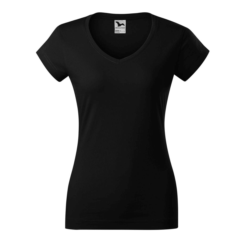 Tricou V-Neck Femei Personalizat Tshirt TextileDivision Negru S