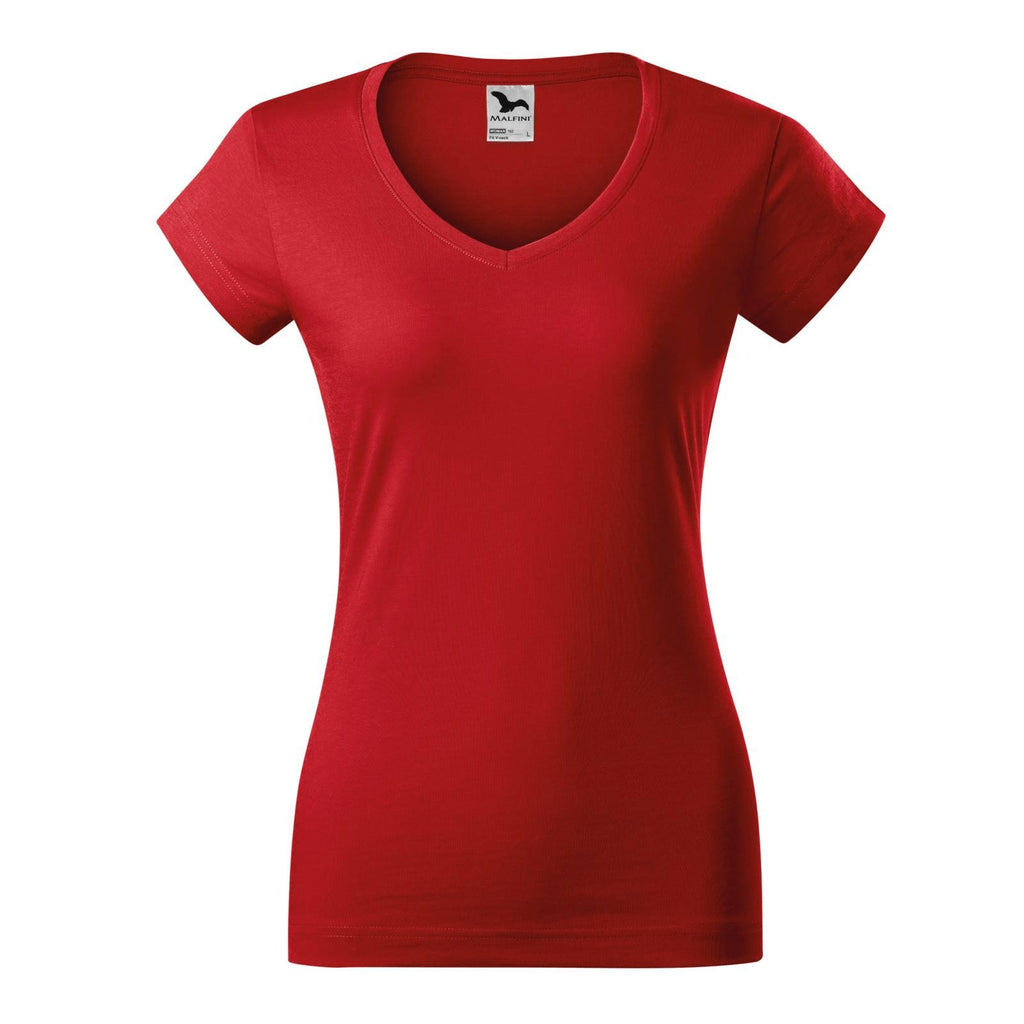 Tricou V-Neck Femei Personalizat Tshirt TextileDivision Rosu S