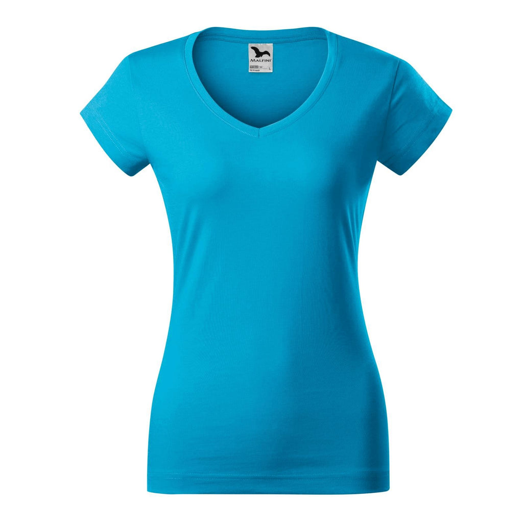 Tricou V-Neck Femei Personalizat Tshirt TextileDivision Turcoaz S