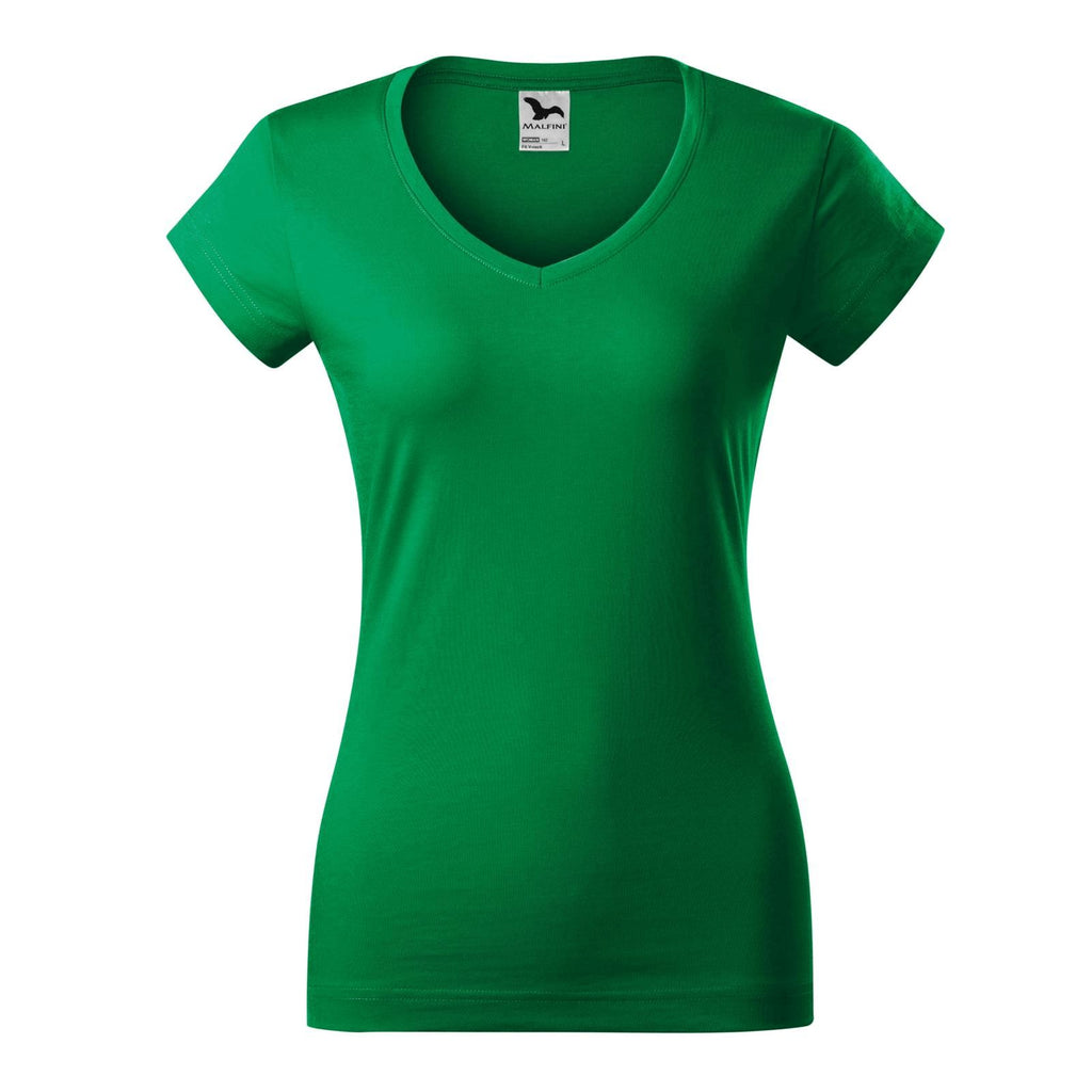 Tricou V-Neck Femei Personalizat Tshirt TextileDivision Verde Mediu S