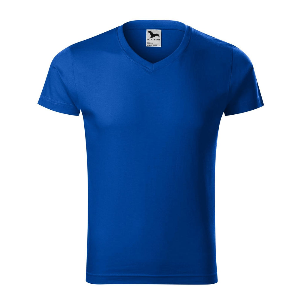 Tricou V-Neck personalizat Tshirt TextileDivision Albastru Regal S
