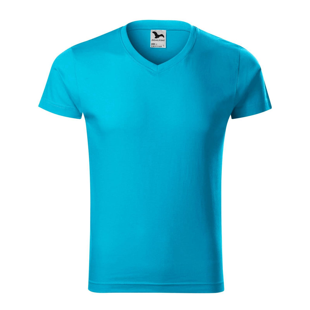Tricou V-Neck personalizat Tshirt TextileDivision Turcoaz S
