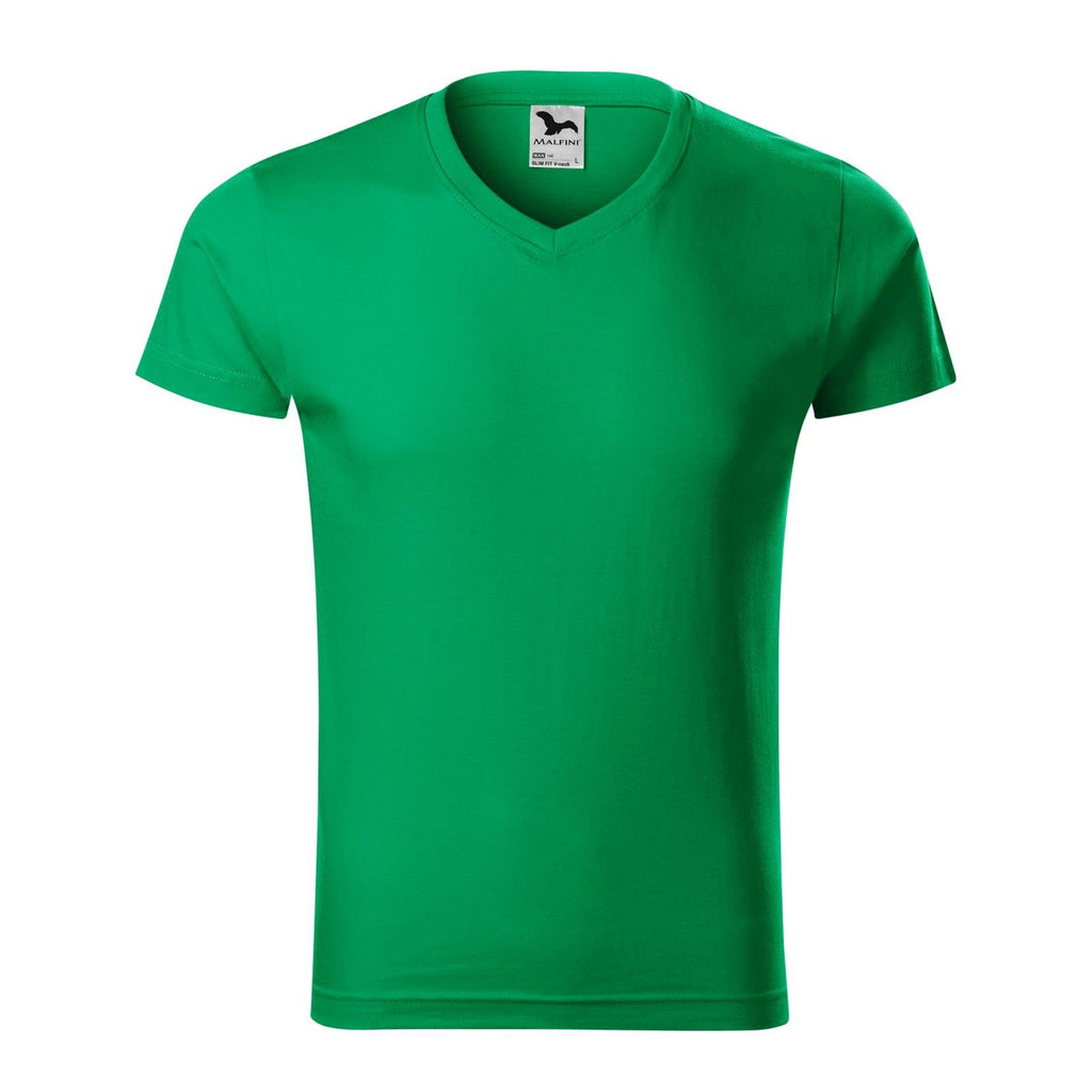 Tricou V-Neck personalizat Tshirt TextileDivision Verde Mediu S