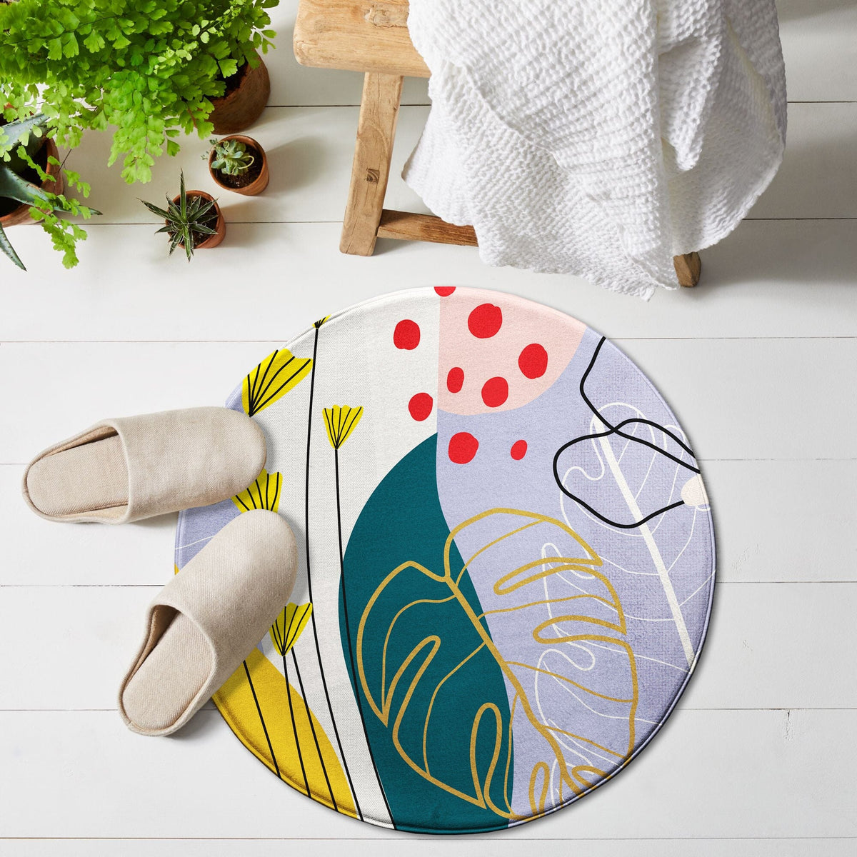 Covoraș "Abstract Tropical Leaves" Floor Mat TextileDivision 