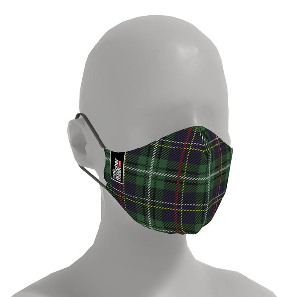 Mască Hipster Lumberjack Green Textile Mask NotAnotherMask 