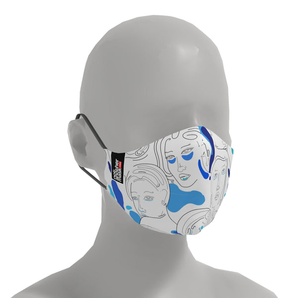 Mască Line Blue Face Textile Mask NotAnotherMask