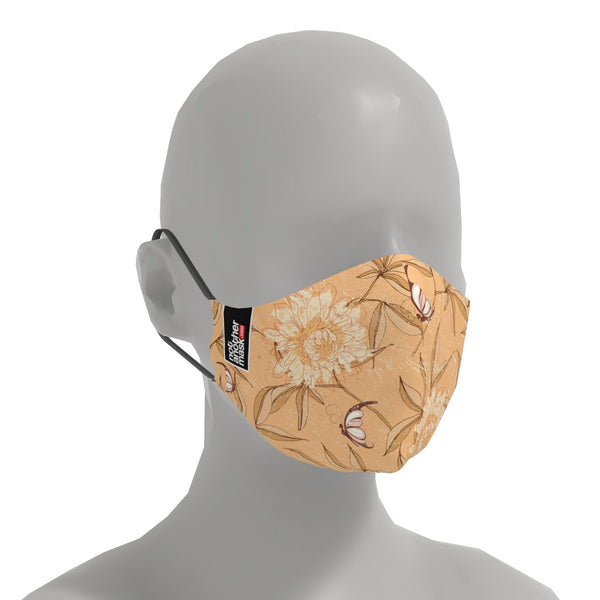 Mască Scorching Summer Leafs and Flowers Textile Mask NotAnotherMask 