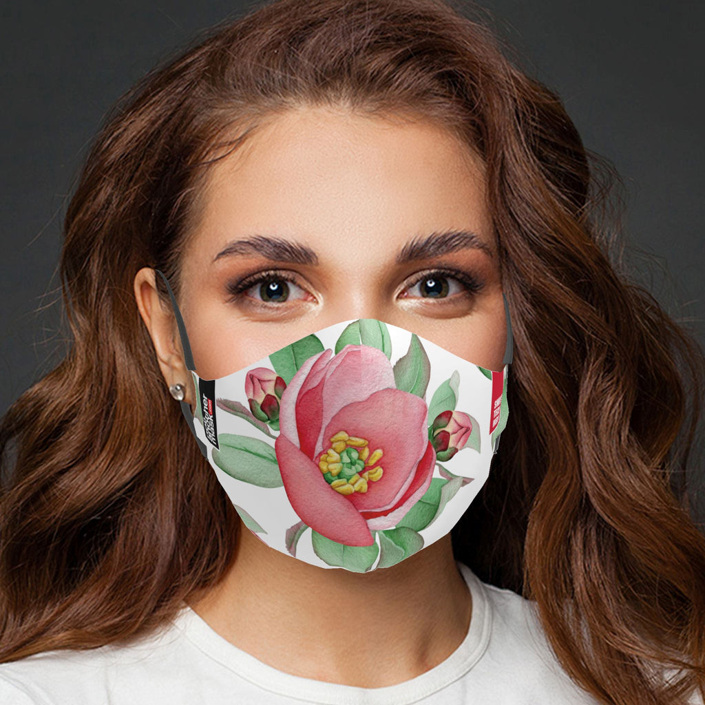 Mască Watercolor Open Rose Textile Mask NotAnotherMask 