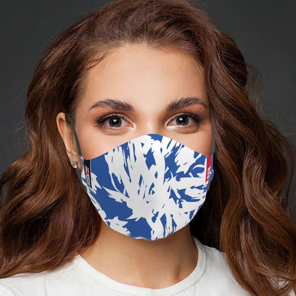 Mască White Brush Strokes on Blue Textile Mask NotAnotherMask 