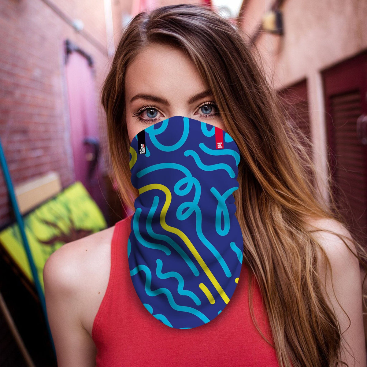Neck-Gaiter Color Curves Neck Gaiters PrintCenterShop Long - 25x50 cm 