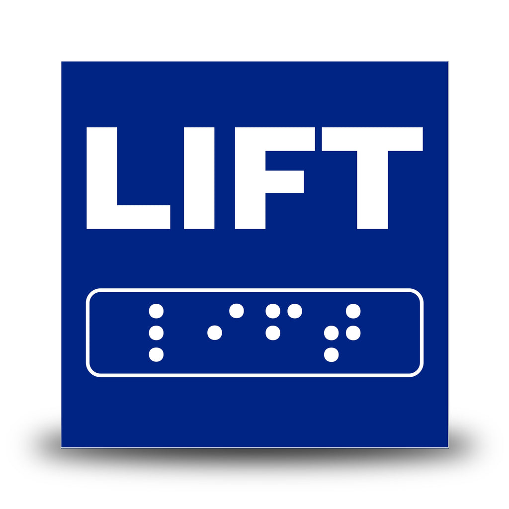 Plăcuță indicatoare Braille - LIFT Indicator Braille PrintCenter.ro Shop Albastru 