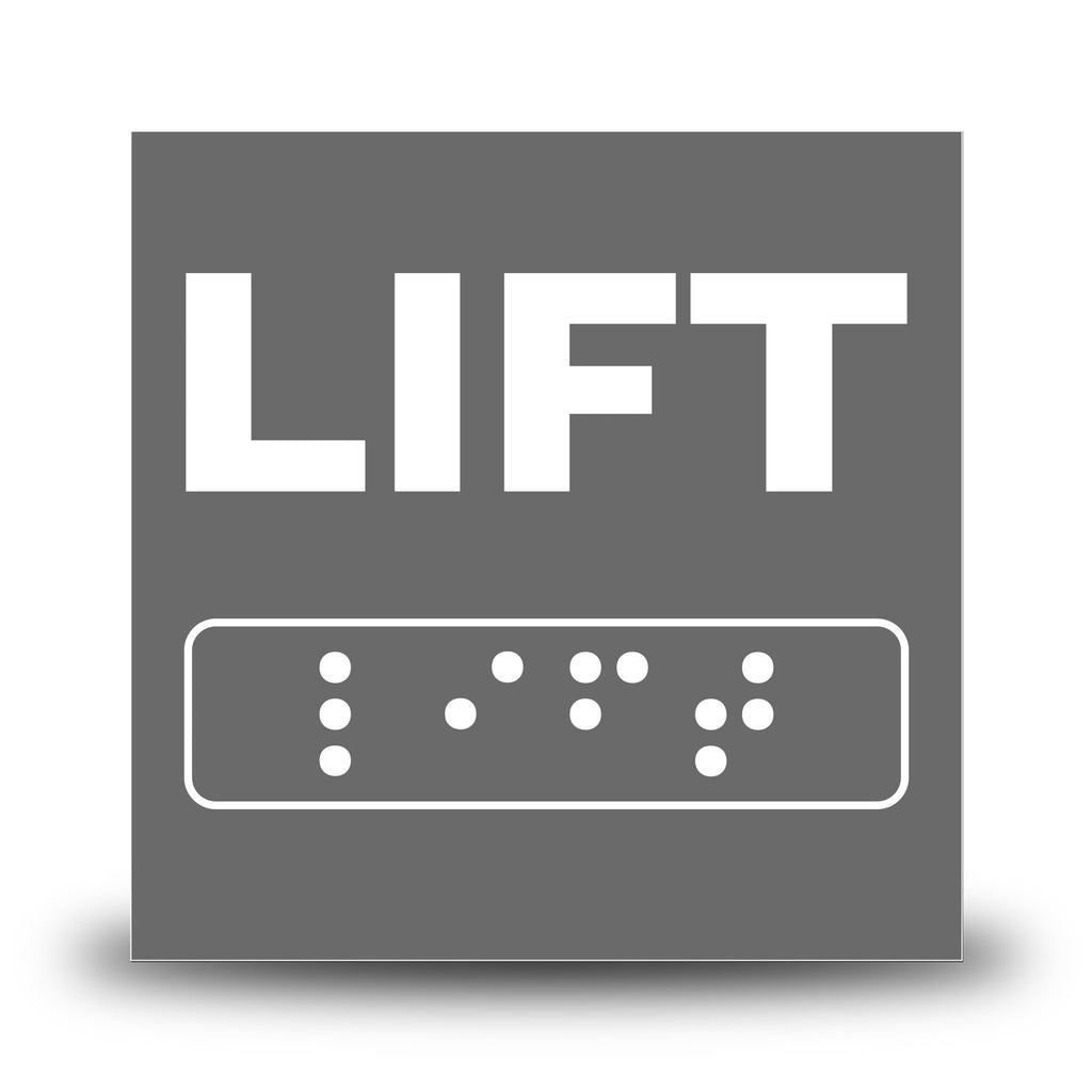 Plăcuță indicatoare Braille - LIFT Indicator Braille PrintCenter.ro Shop Antracit 