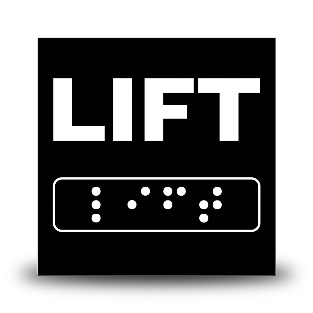 Plăcuță indicatoare Braille - LIFT Indicator Braille PrintCenter.ro Shop Negru 