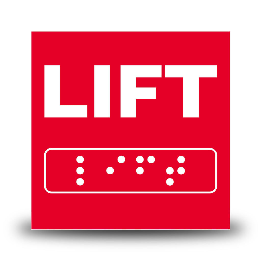 Plăcuță indicatoare Braille - LIFT Indicator Braille PrintCenter.ro Shop Rosu 