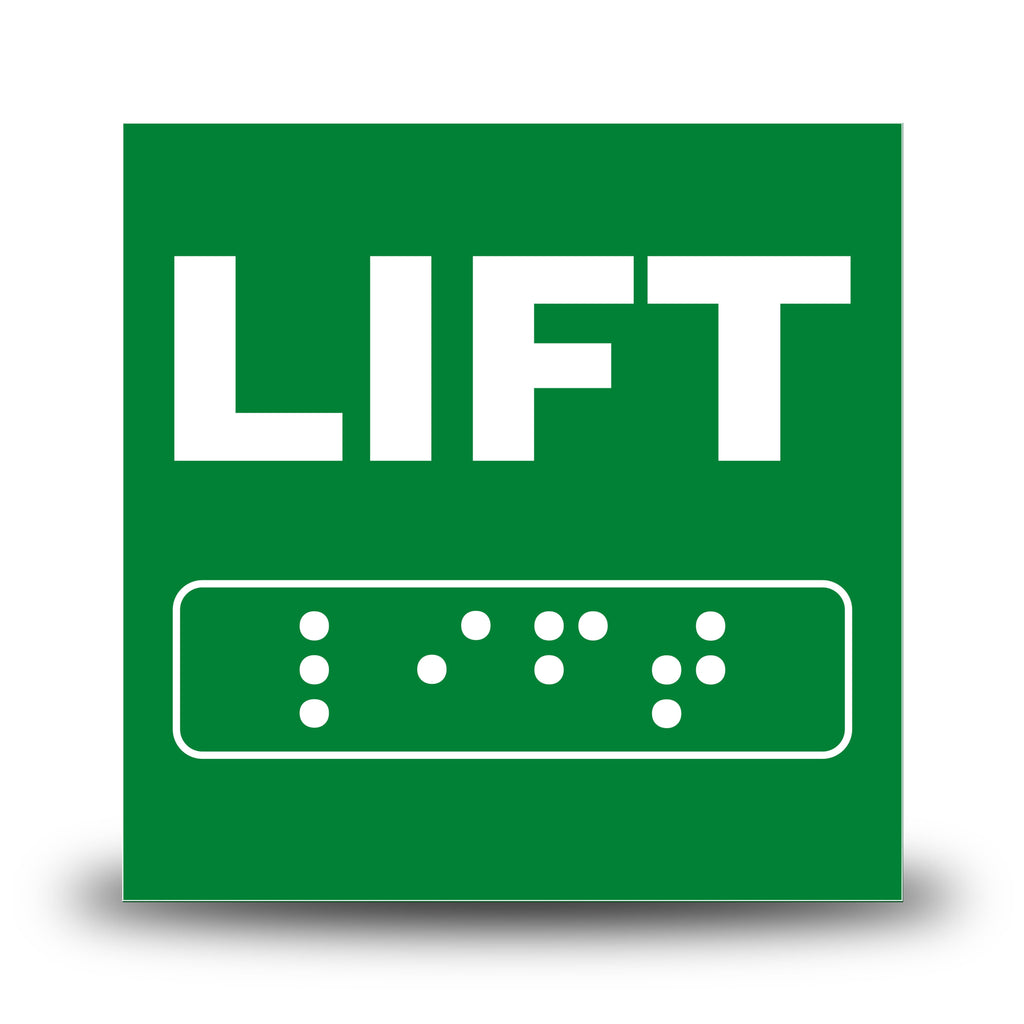 Plăcuță indicatoare Braille - LIFT Indicator Braille PrintCenter.ro Shop Verde 