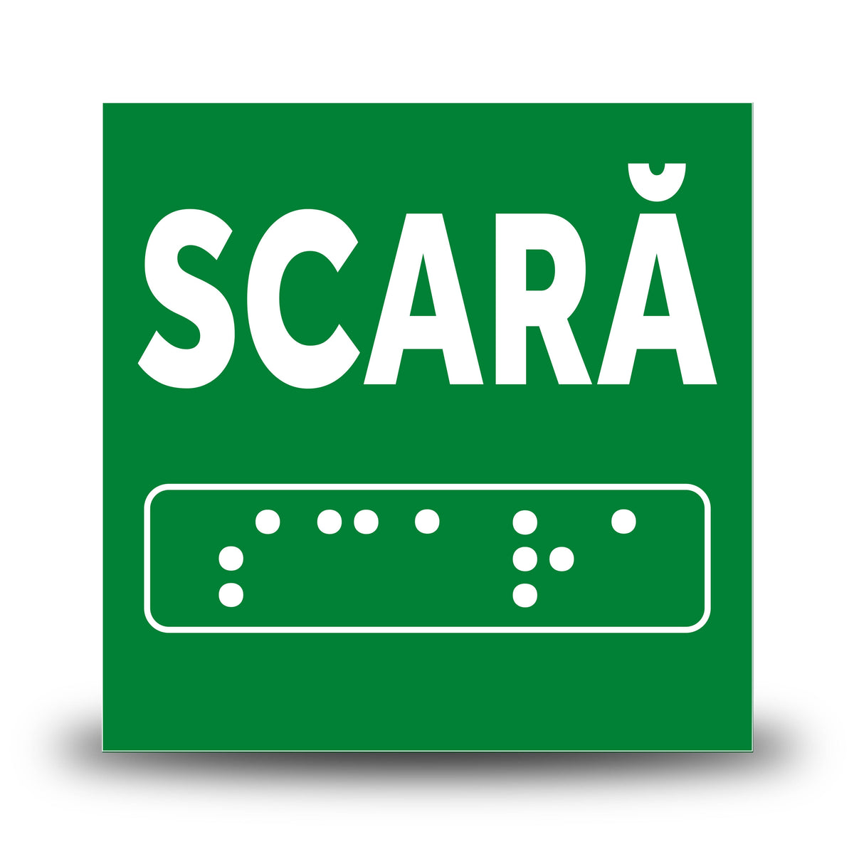 Plăcuță indicatoare Braille - Scara Indicator Braille PrintCenter.ro Shop Verde 