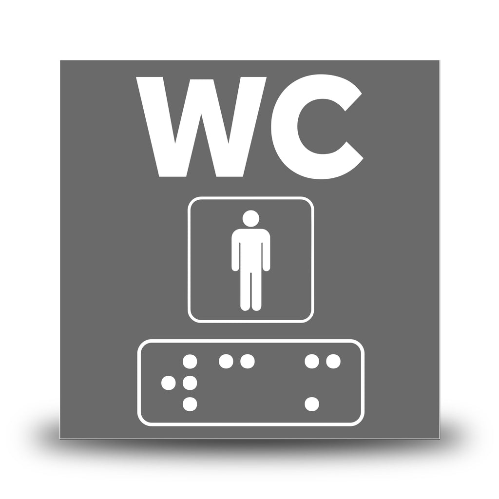 Plăcuță indicatoare Braille - WC Barbati Indicator Braille PrintCenter.ro Shop Antracit 