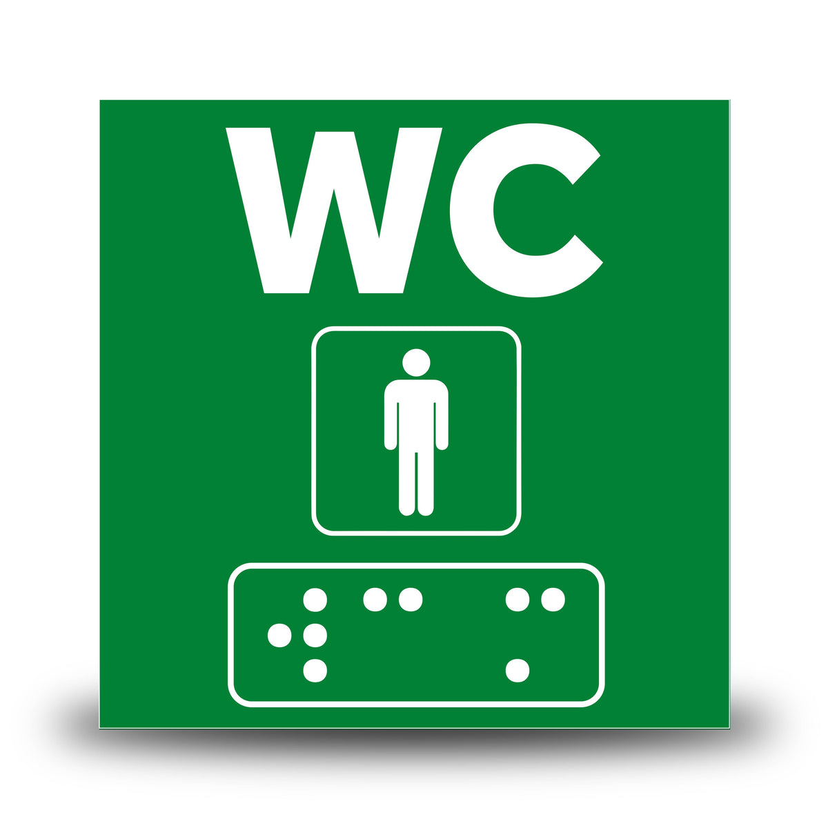 Plăcuță indicatoare Braille - WC Barbati Indicator Braille PrintCenter.ro Shop Verde 