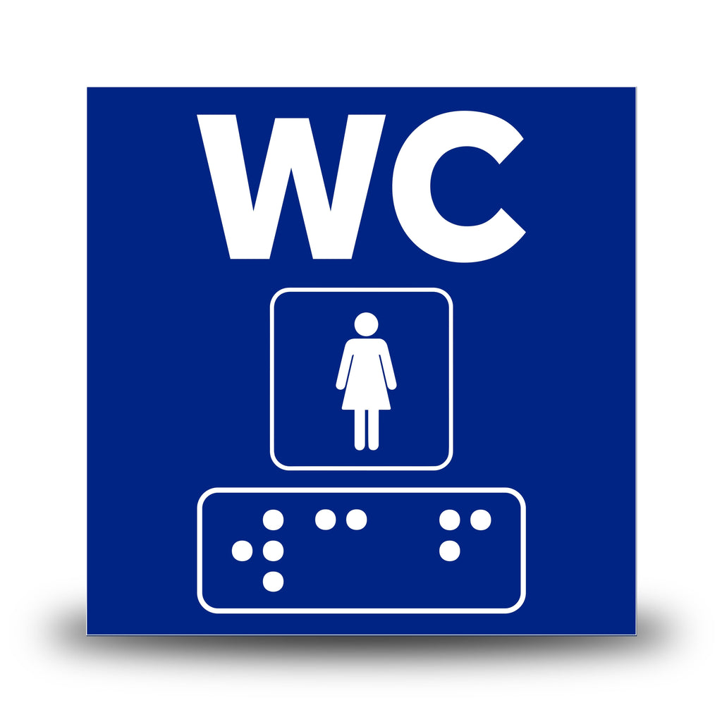 Plăcuță indicatoare Braille - WC Femei Indicator Braille PrintCenter.ro Shop Albastru 