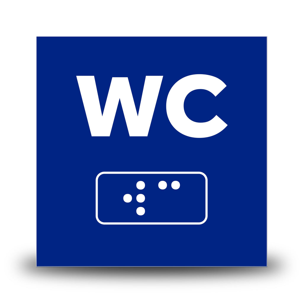 Plăcuță indicatoare Braille - WC Indicator Braille PrintCenter.ro Shop Albastru 