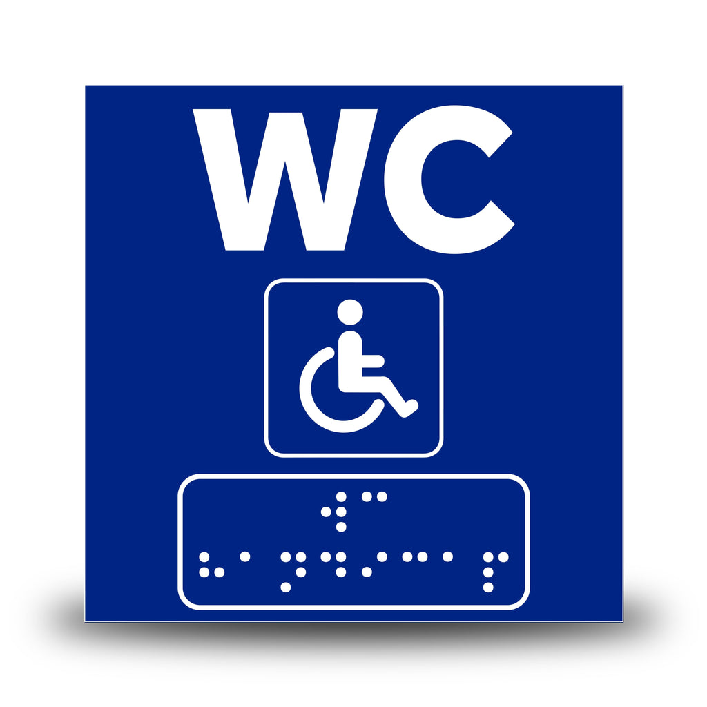 Plăcuță indicatoare Braille - WC Persoane cu handicap Indicator Braille PrintCenter.ro Shop Albastru 