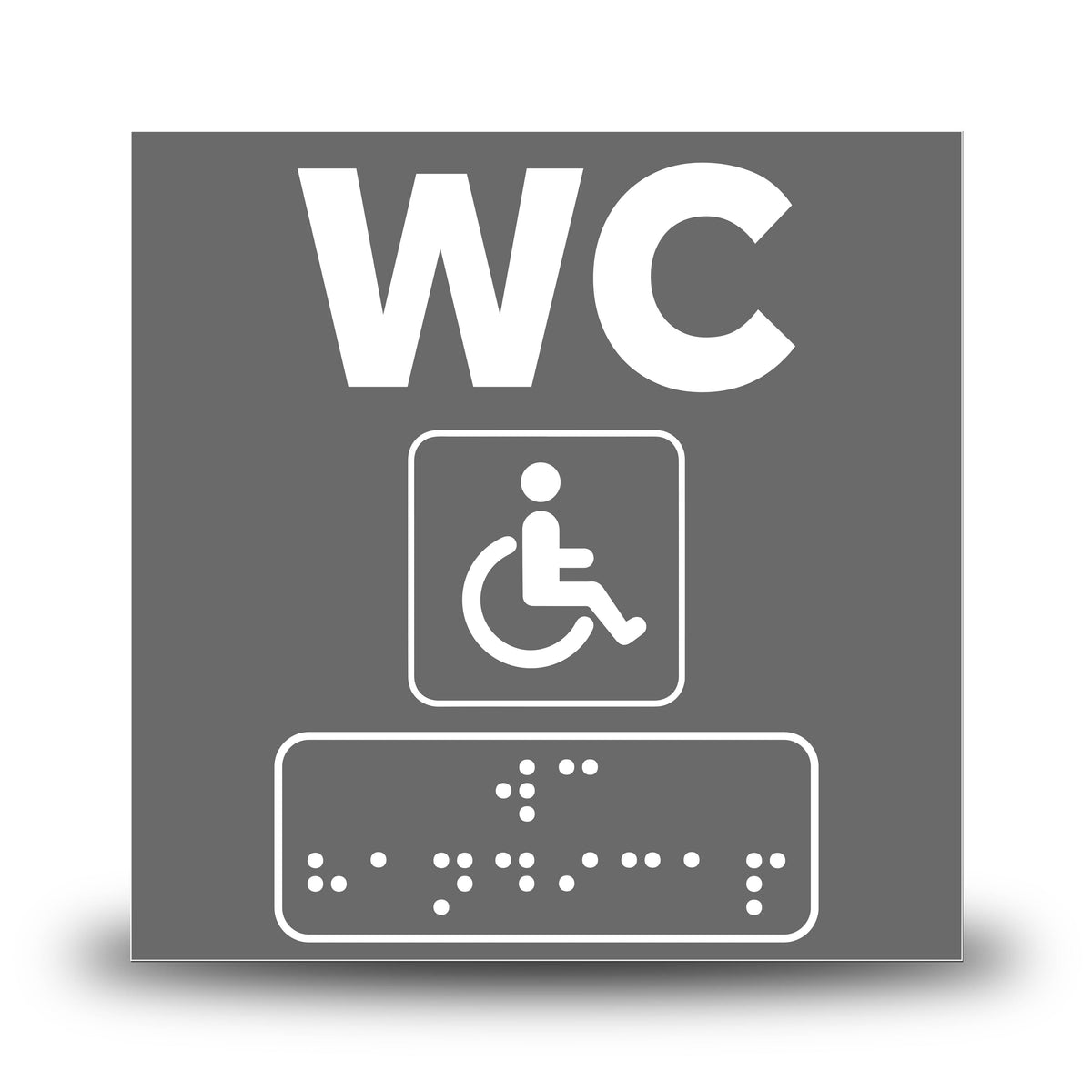 Plăcuță indicatoare Braille - WC Persoane cu handicap Indicator Braille PrintCenter.ro Shop Antracit 