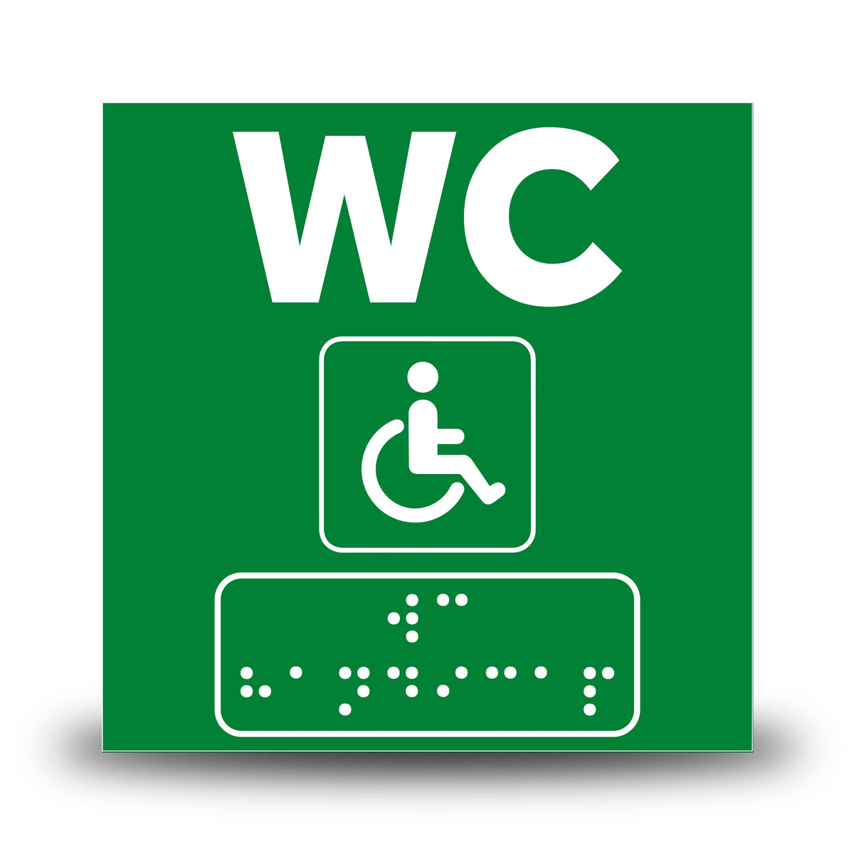 Plăcuță indicatoare Braille - WC Persoane cu handicap Indicator Braille PrintCenter.ro Shop Verde 