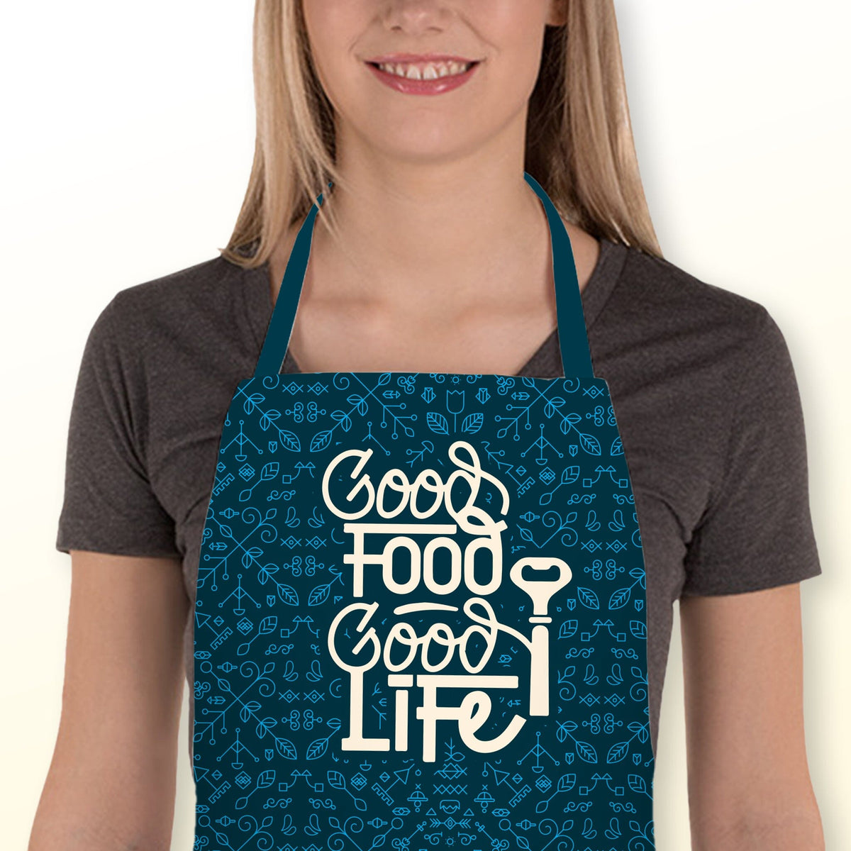 Șorț de bucătărie pentru femei Good Food, Good Life Aprons TextileDivision 