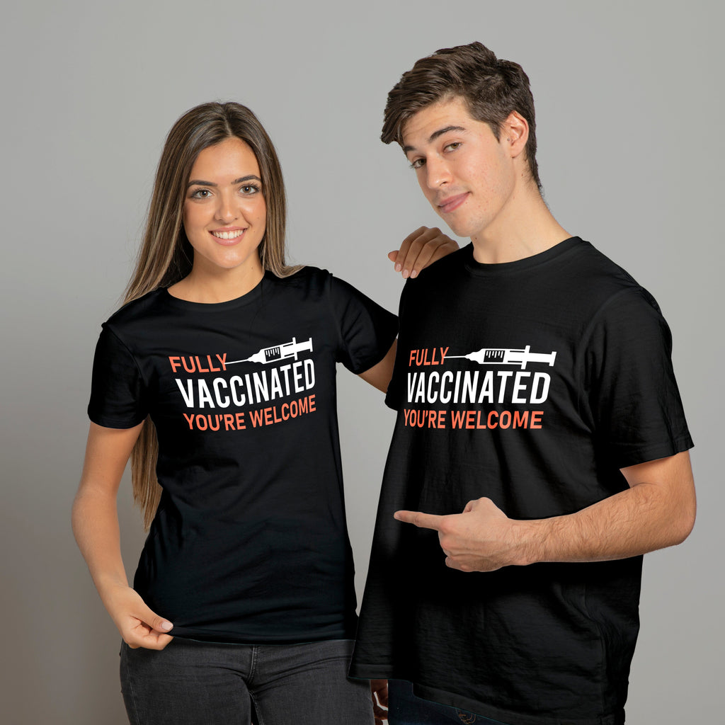 Tricou negru "Fully Vaccinated" Variant 2 Tshirt TextileDivision 