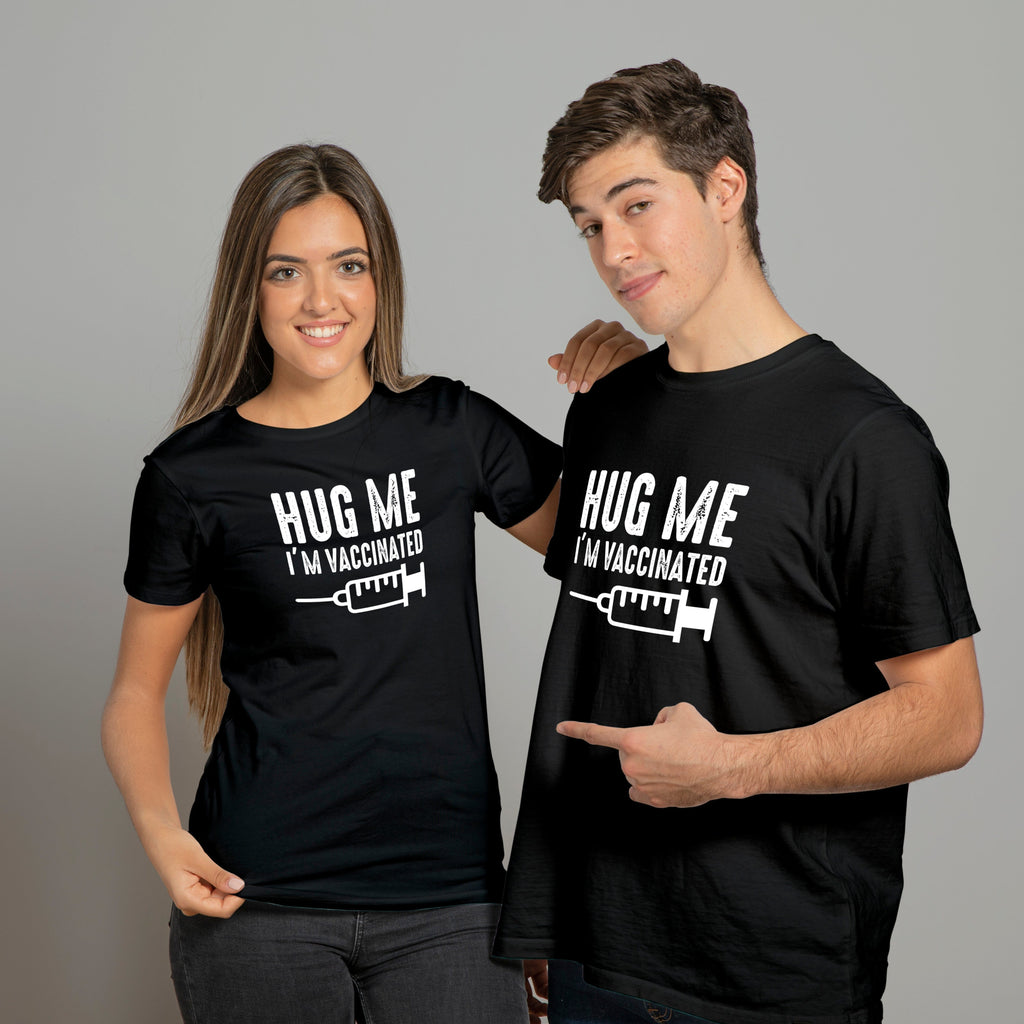 Tricou negru "Hug me" Tshirt TextileDivision 