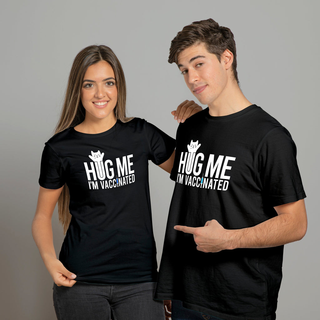 Tricou negru "Hug Me" Variant 3 Tshirt TextileDivision 