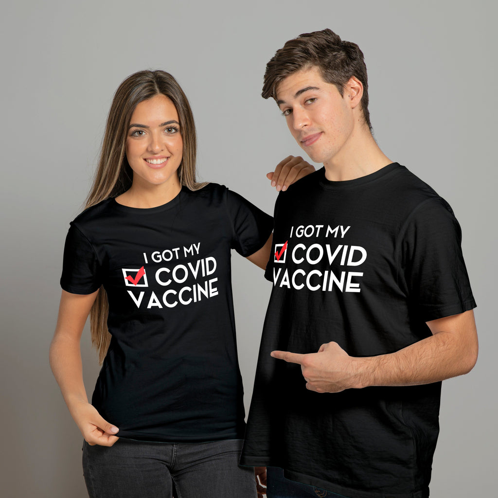 Tricou negru "I got my covid vaccine" Tshirt TextileDivision 